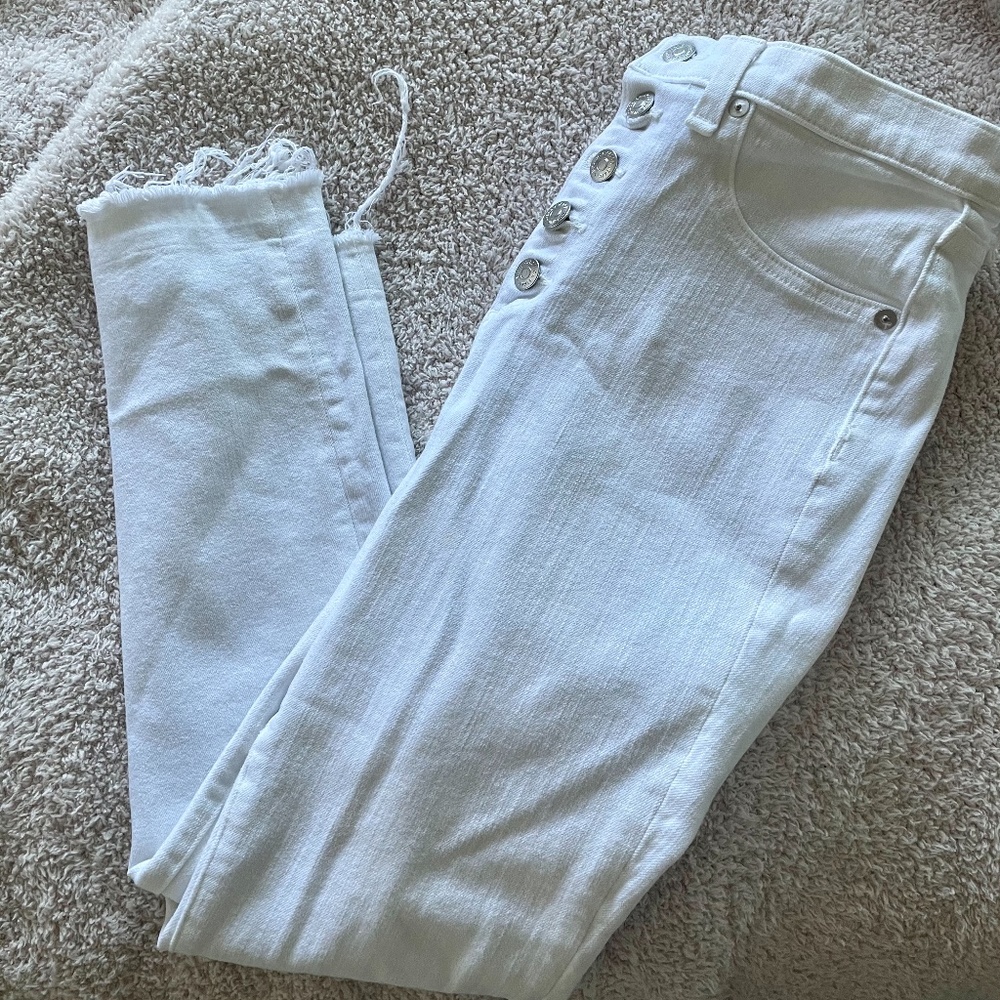 Veronica Beard Debbie Frayed Skinny Jeans